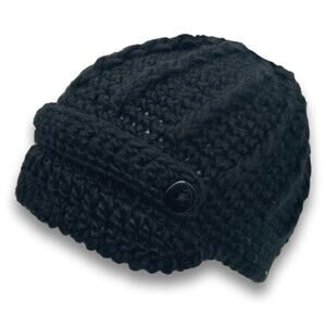 Women's Thick Knitted Beanie With Buttons Fashion Skull Cap Fall Winter Hat